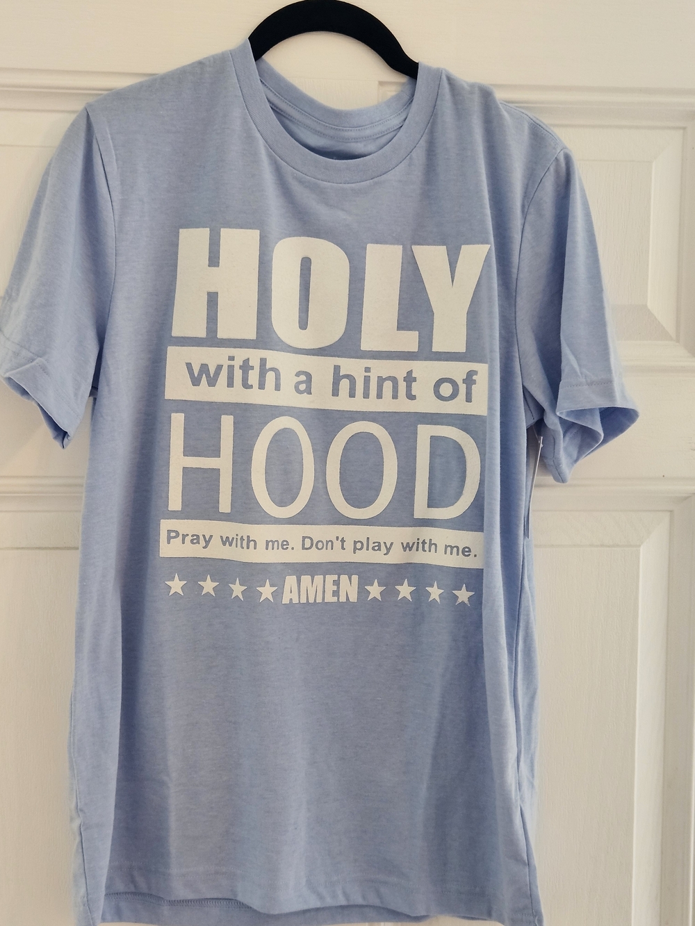Holy with a Hint of Hood Graphic Tee - Light Blue